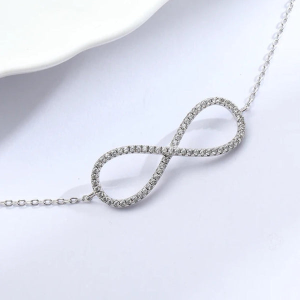 Infinity Love Silver Crystal Necklace