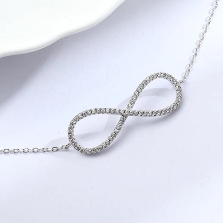 Infinity Love Silver Crystal Necklace - Salty Accessories