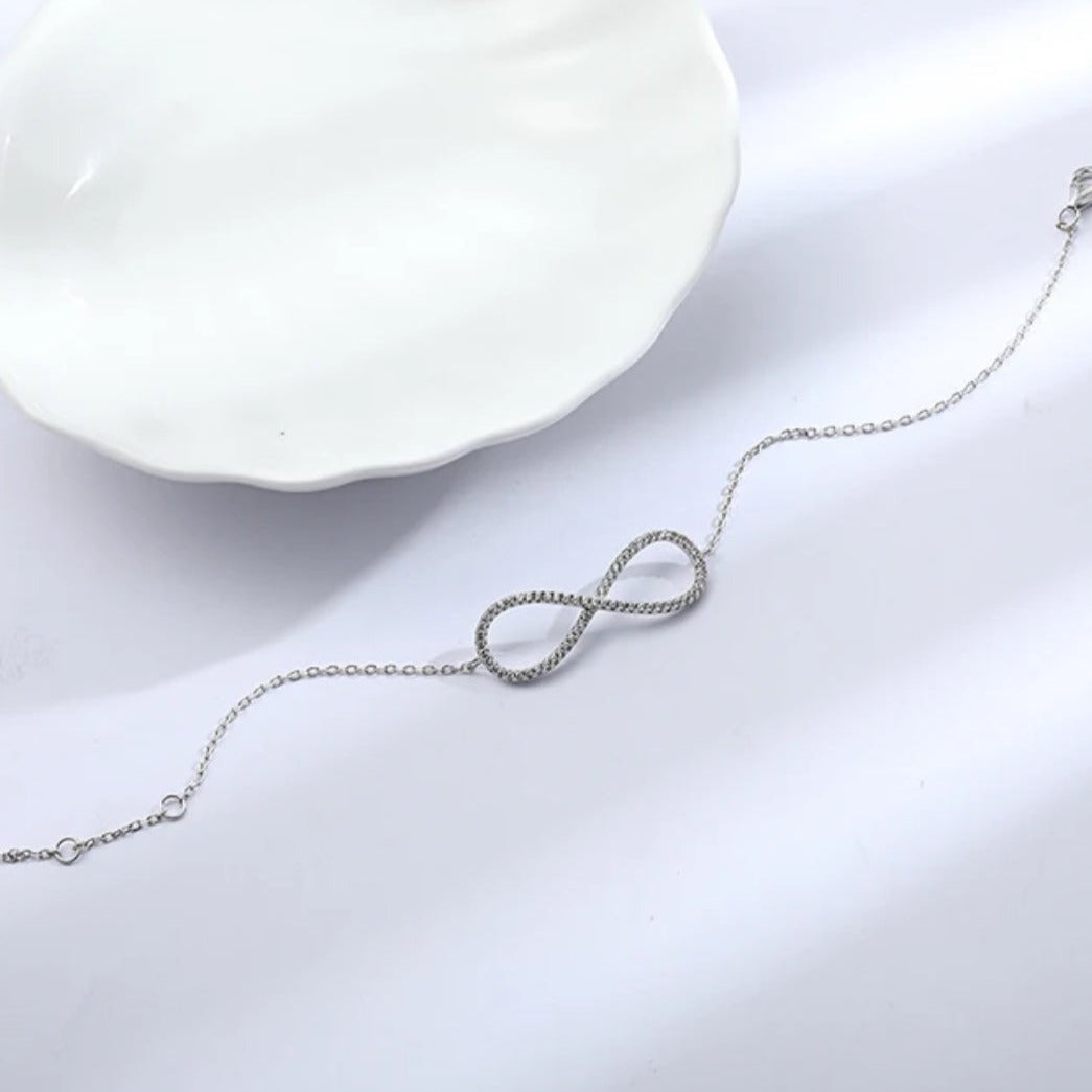 Infinity Love Silver Crystal Necklace - Salty Accessories