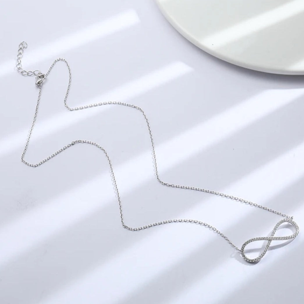 Infinity Love Silver Crystal Necklace - Salty Accessories