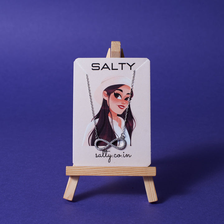 Infinity Love Silver Crystal Necklace - Salty Accessories