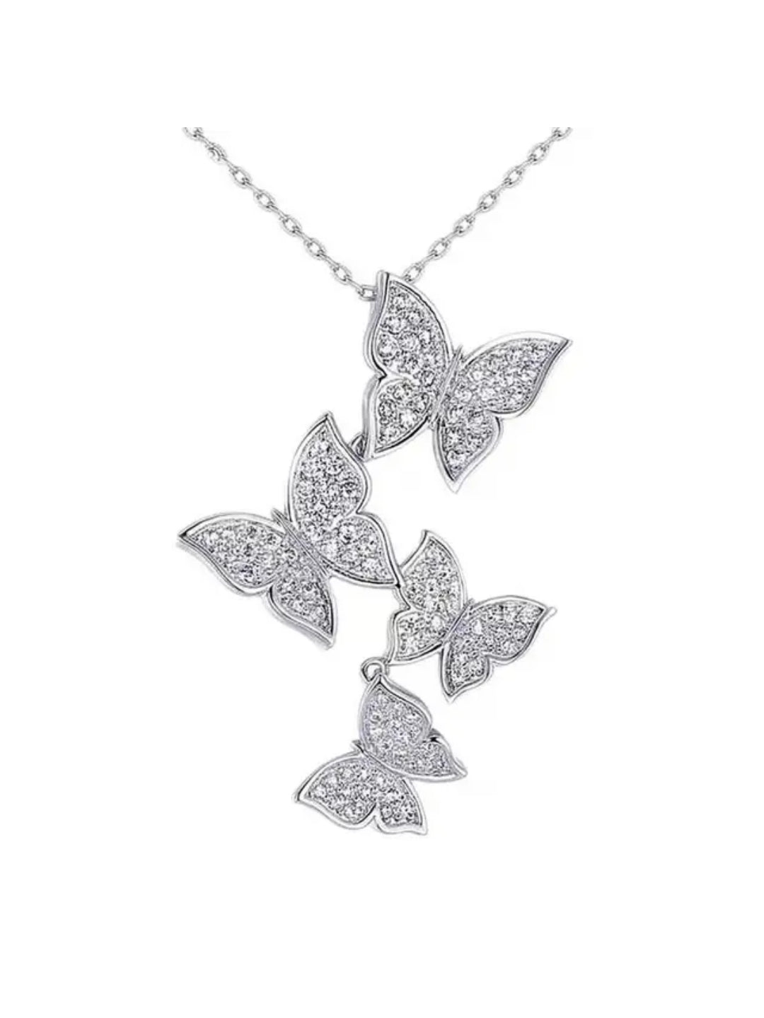 Inseparable Butterflies Silver Necklace Salty