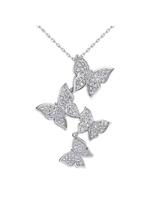 Inseparable Butterflies Silver Necklace