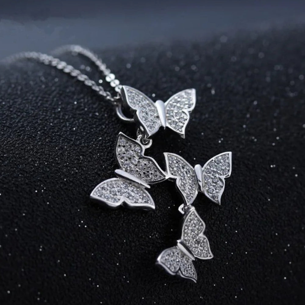 Inseparable Butterflies Silver Necklace Salty