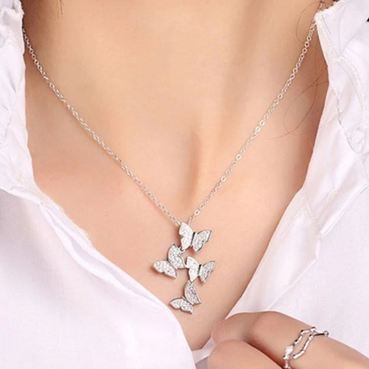 Inseparable Butterflies Silver Necklace - Salty Accessories
