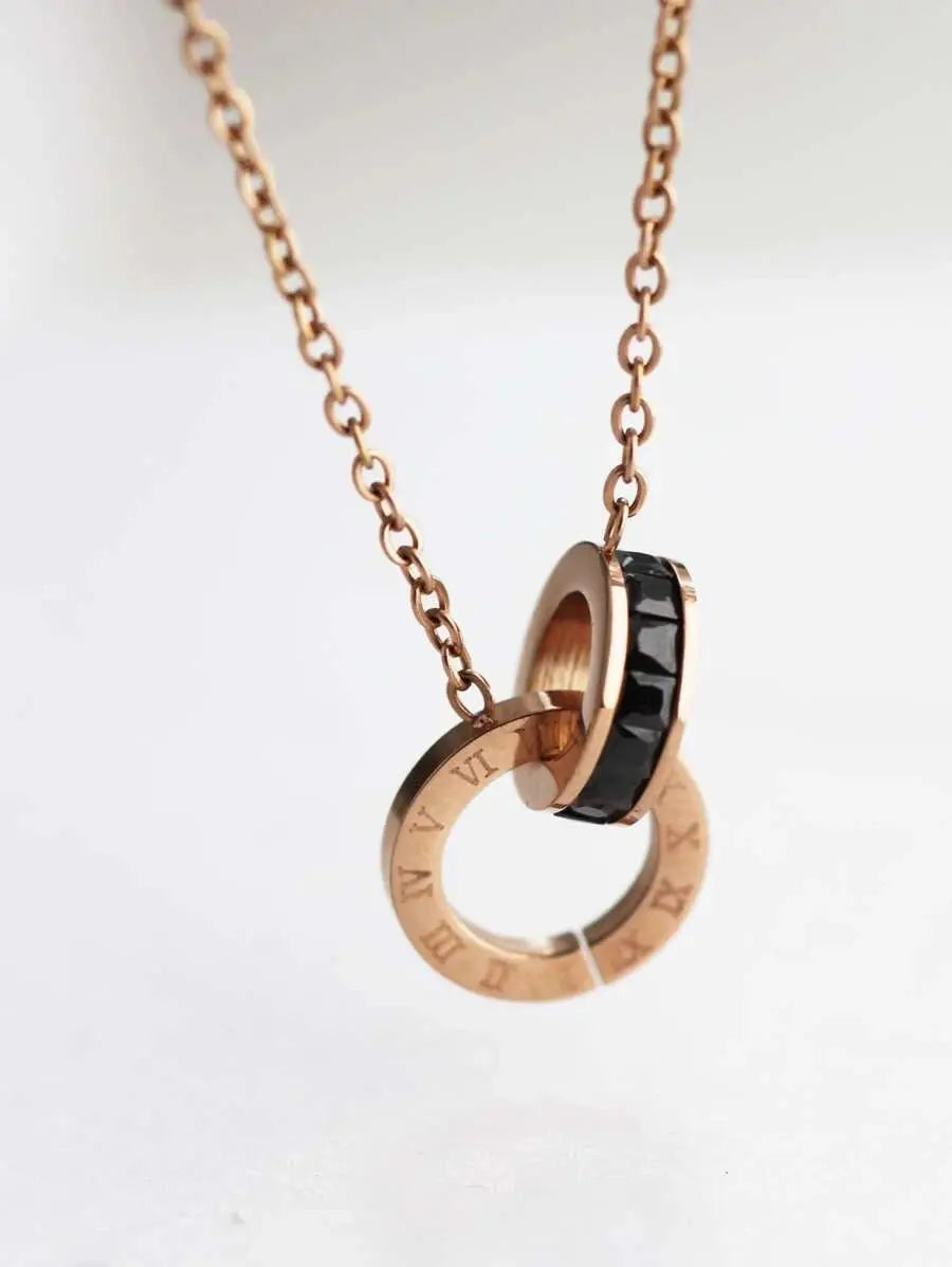 Interlooped Together Forever Necklace - Black - Salty Accessories