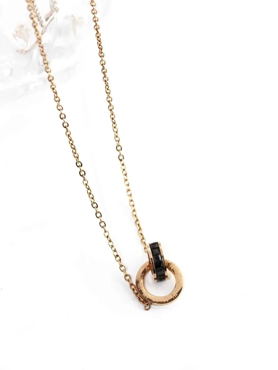 Interlooped Together Forever Necklace - Black - Salty Accessories