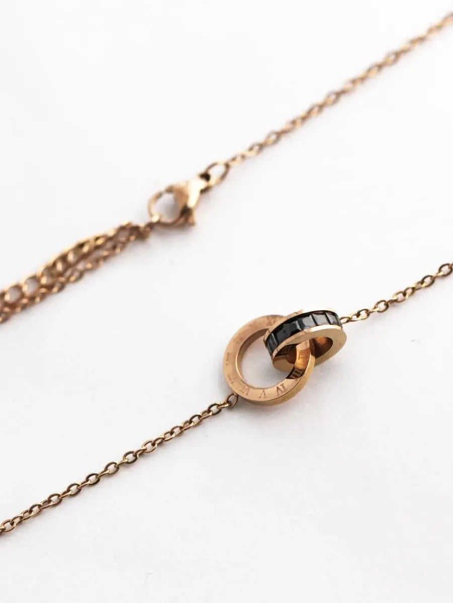 Interlooped Together Forever Necklace - Black - Salty Accessories