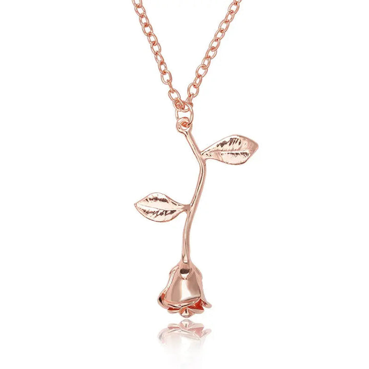 Inverted Gold Beast Rose Necklace - Salty Accessories