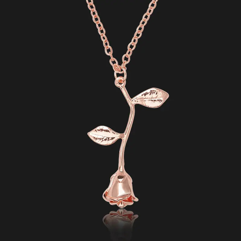 Inverted Gold Beast Rose Necklace - Salty Accessories
