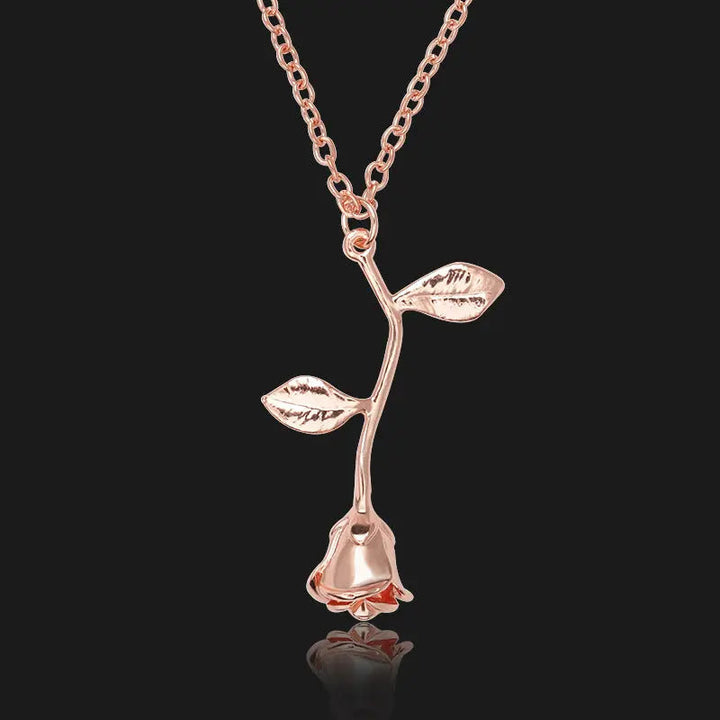 Inverted Gold Beast Rose Necklace - Salty Accessories