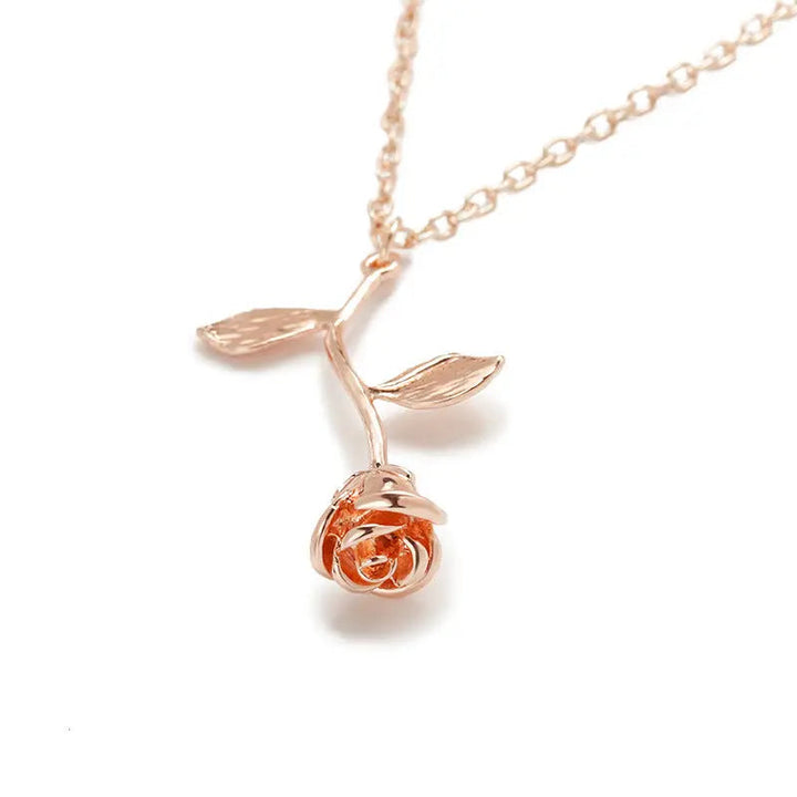 Inverted Gold Beast Rose Necklace - Salty Accessories