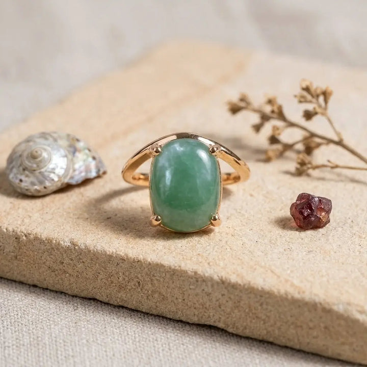 Jade Bloom Golden Petal Ring | Salty