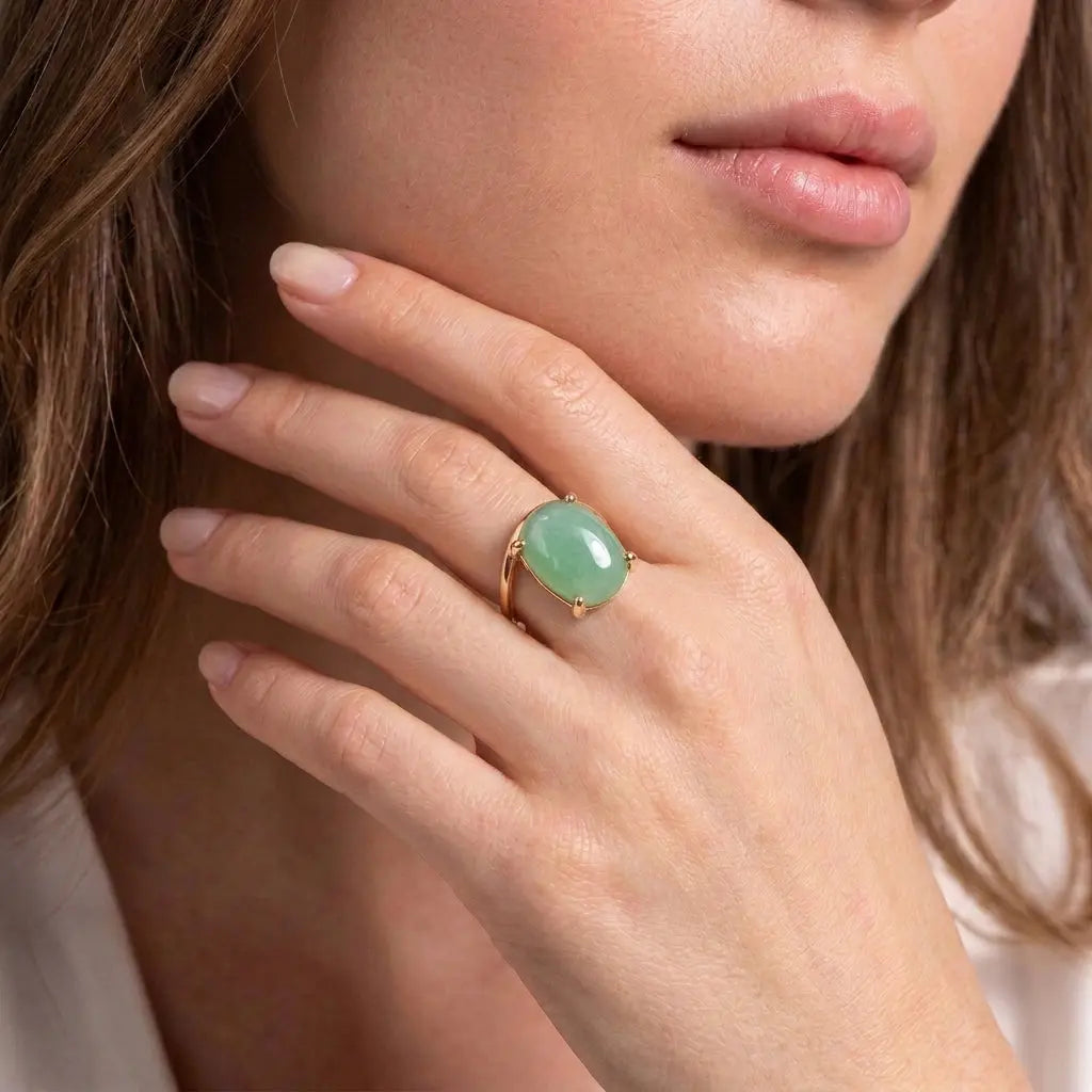 Jade Bloom Golden Petal Ring | Salty