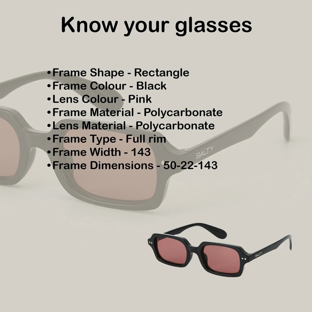 Jade Wink Pink Rectangular Sunglasses | Salty