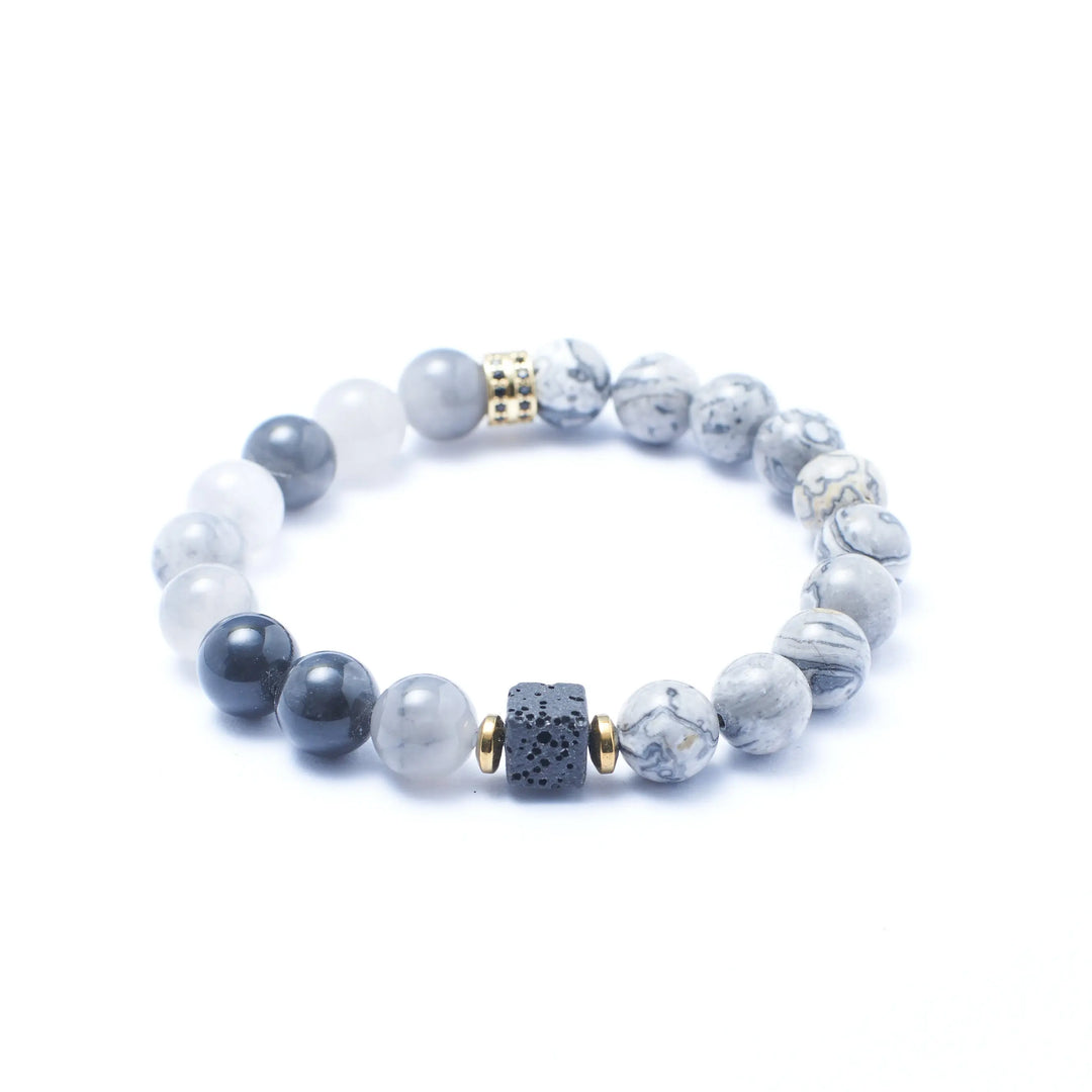 Jasper Map Stone Beaded Bracelet - Salty Accessories