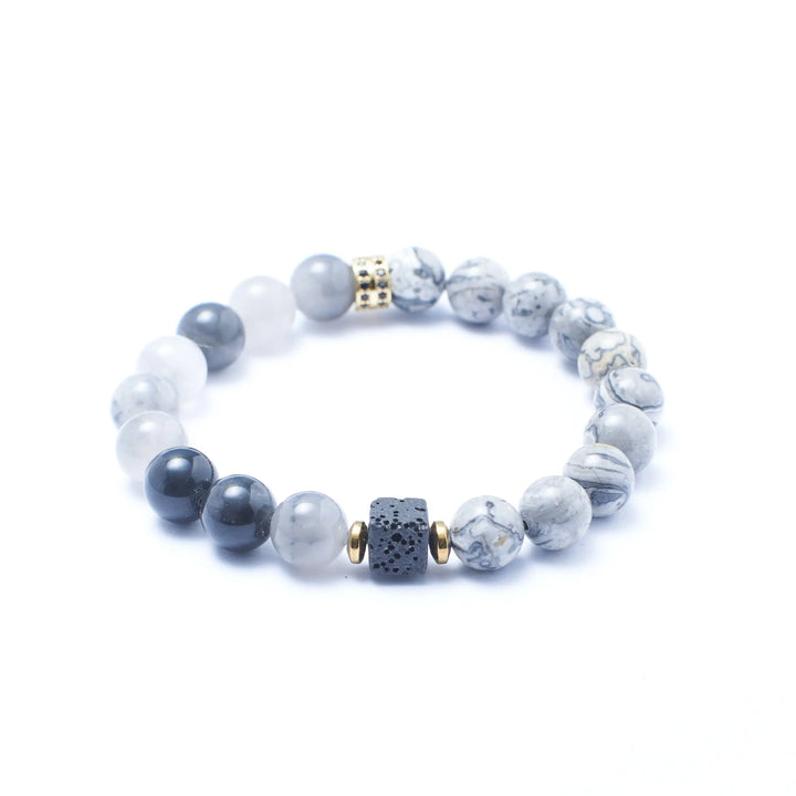 Jasper Map Stone Beaded Bracelet - Salty Accessories