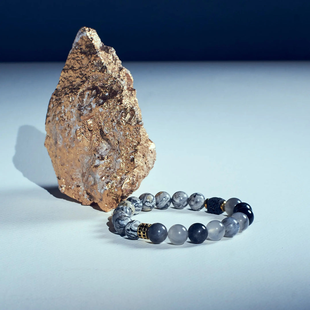 Jasper Map Stone Beaded Bracelet - Salty Accessories