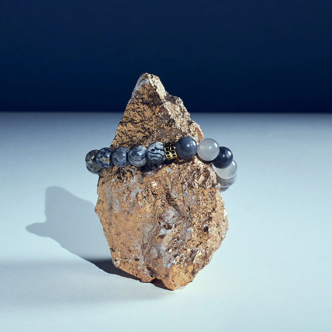 Jasper Map Stone Beaded Bracelet - Salty Accessories