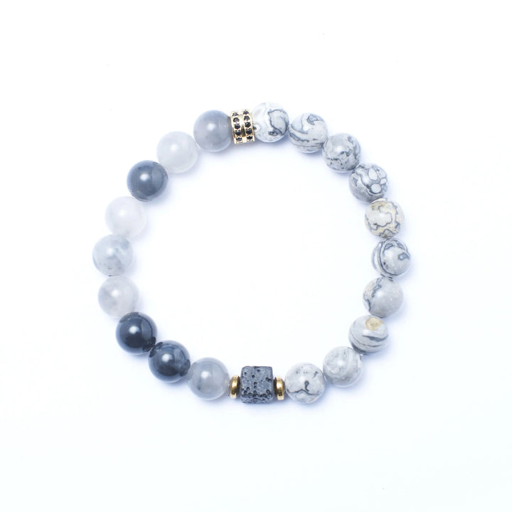 Jasper Map Stone Beaded Bracelet - Salty Accessories