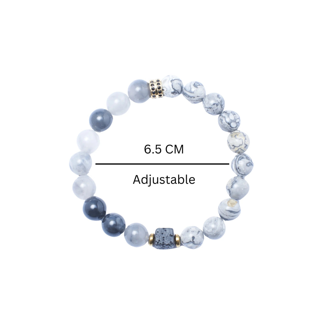 Jasper Map Stone Beaded Bracelet - Salty Accessories