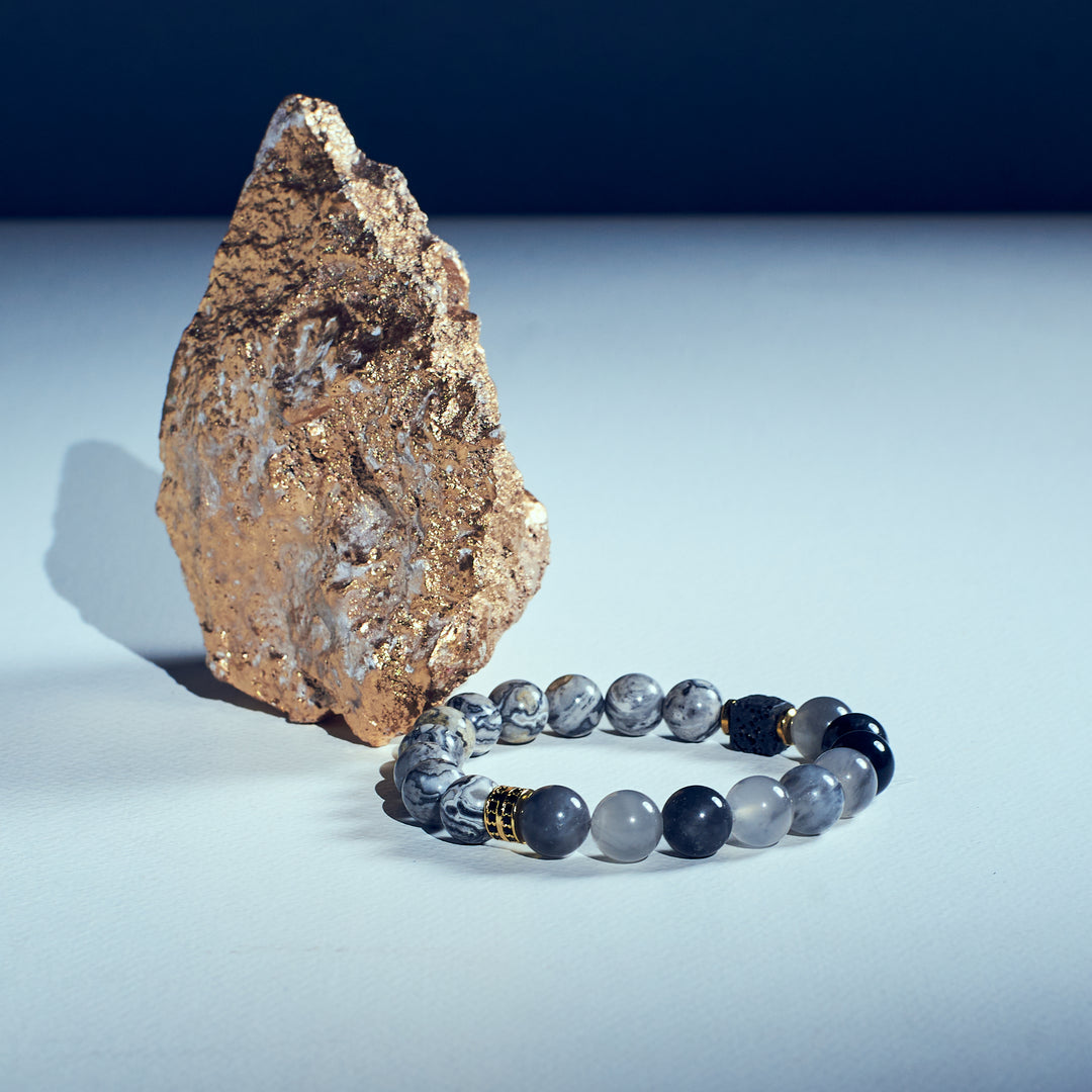 Jasper Map Stone Beaded Bracelet | Salty