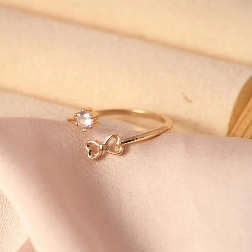 Junoesque crystal gold ring - Salty Accessories