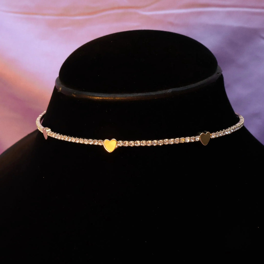 Kate'S Gold Hearts Choker - Salty Accessories