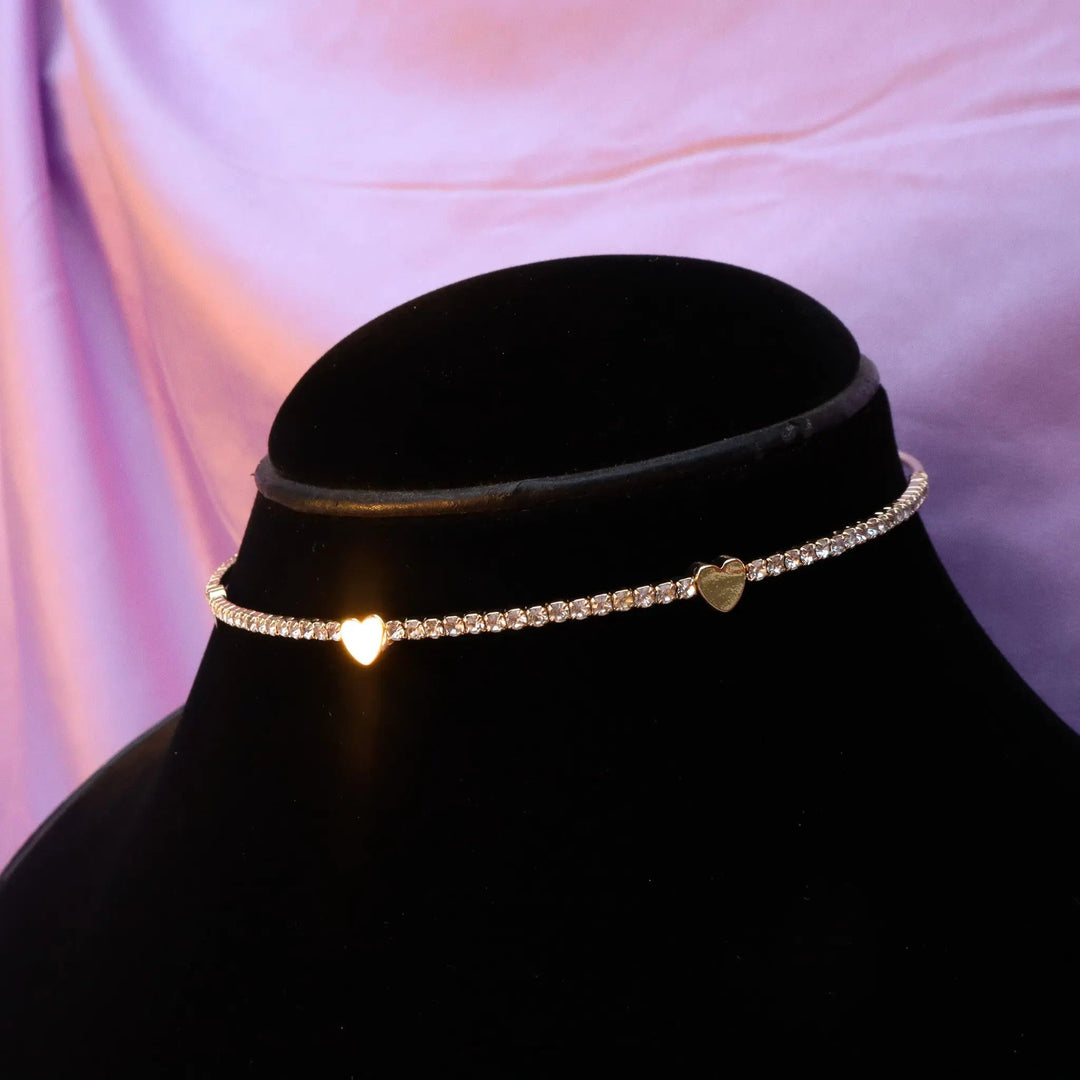 Kate'S Gold Hearts Choker - Salty Accessories