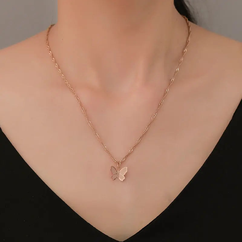 Kpop Butterfly Charm Necklace - Salty Accessories