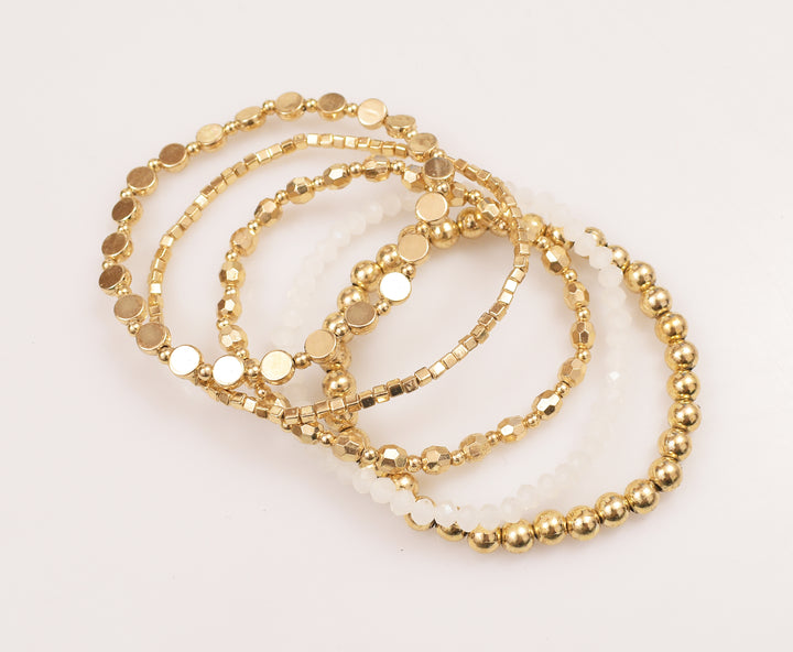 Opal & Gold Set of 5 Bracelet - Salty Accessories