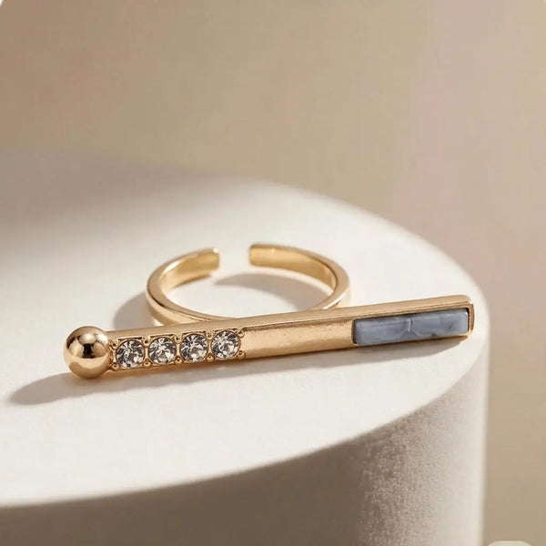 Lapis Bar Orbit Sparkling stone Ring