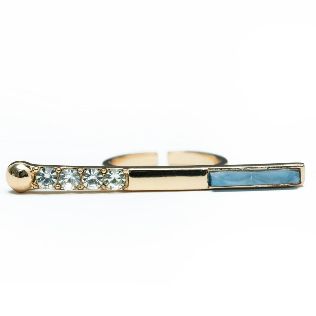 Lapis Bar Orbit Sparkling stone Ring | Salty