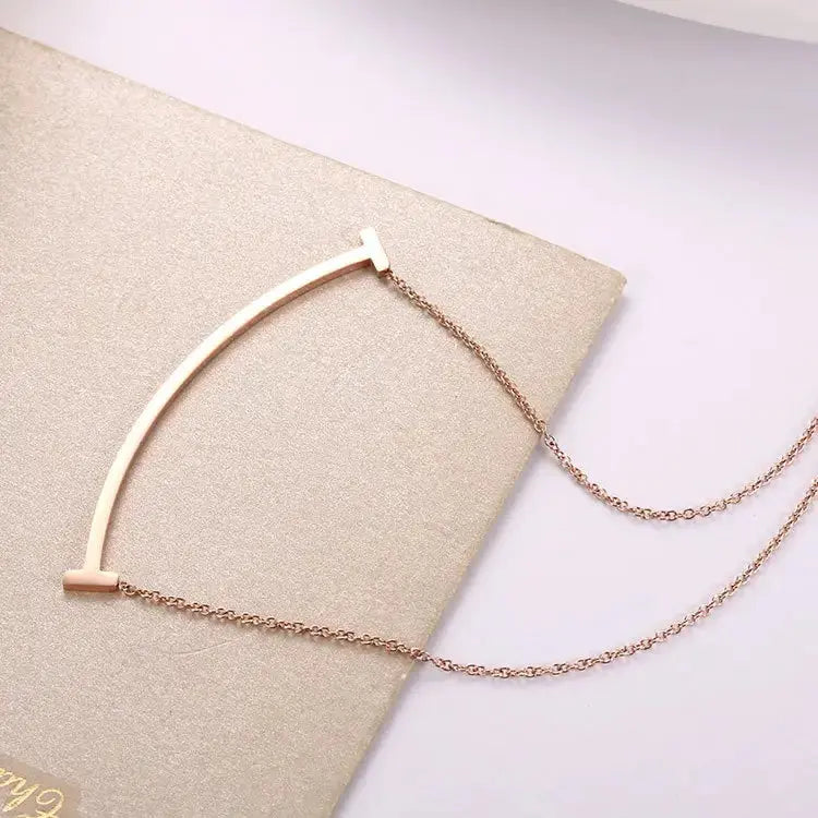 Large Smile Rose Gold Necklace - Salty Accessories