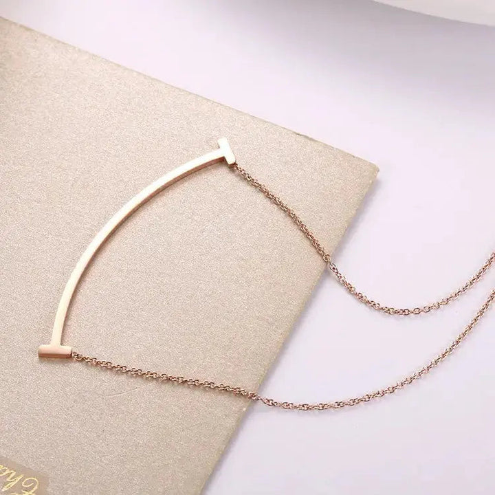 Large Smile Rose Gold Necklace - Salty Accessories