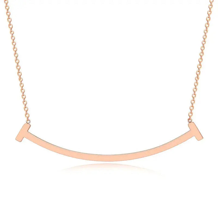 Large Smile Rose Gold Necklace - Salty Accessories