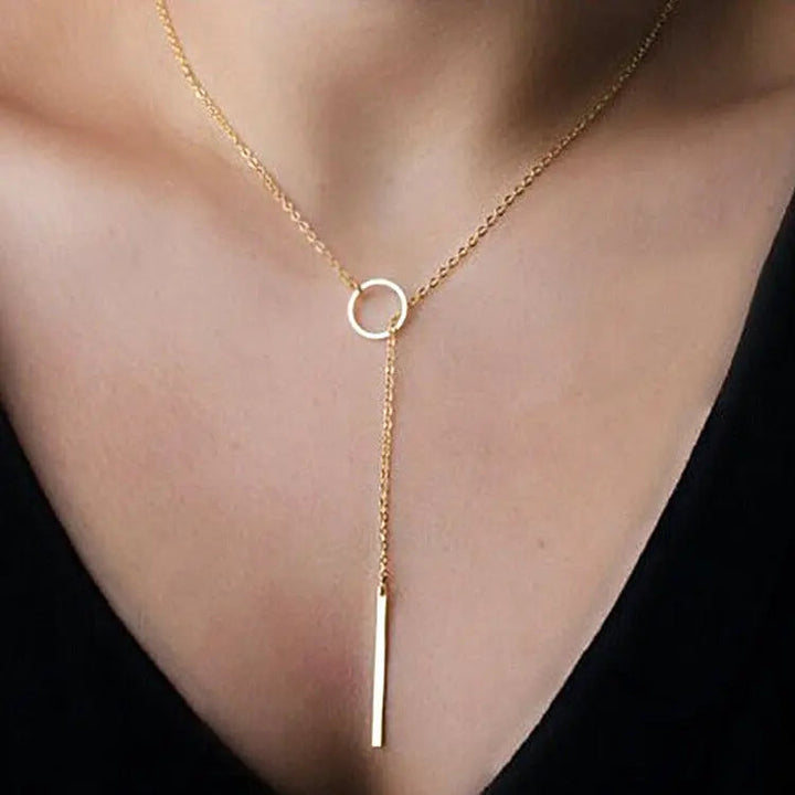 Lariat Gold Charm Necklace - Salty Accessories