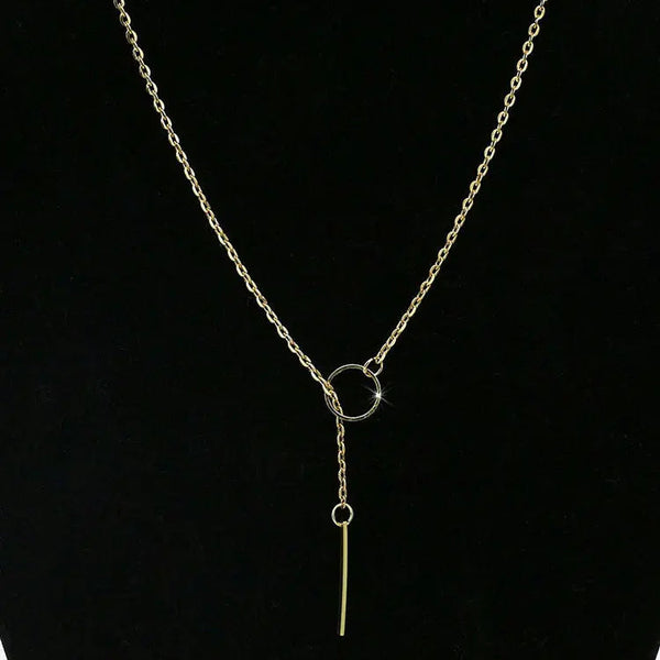 Lariat Gold Charm Necklace