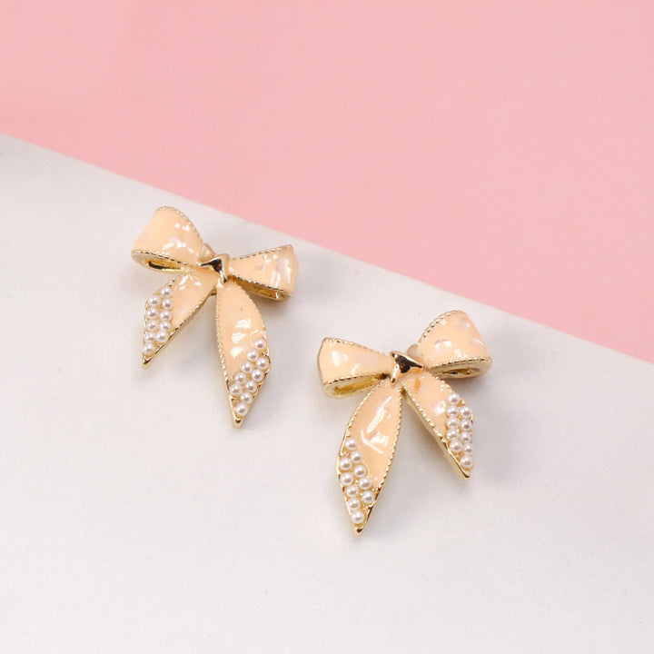 Latte Bow Earrings - Salty Accessories