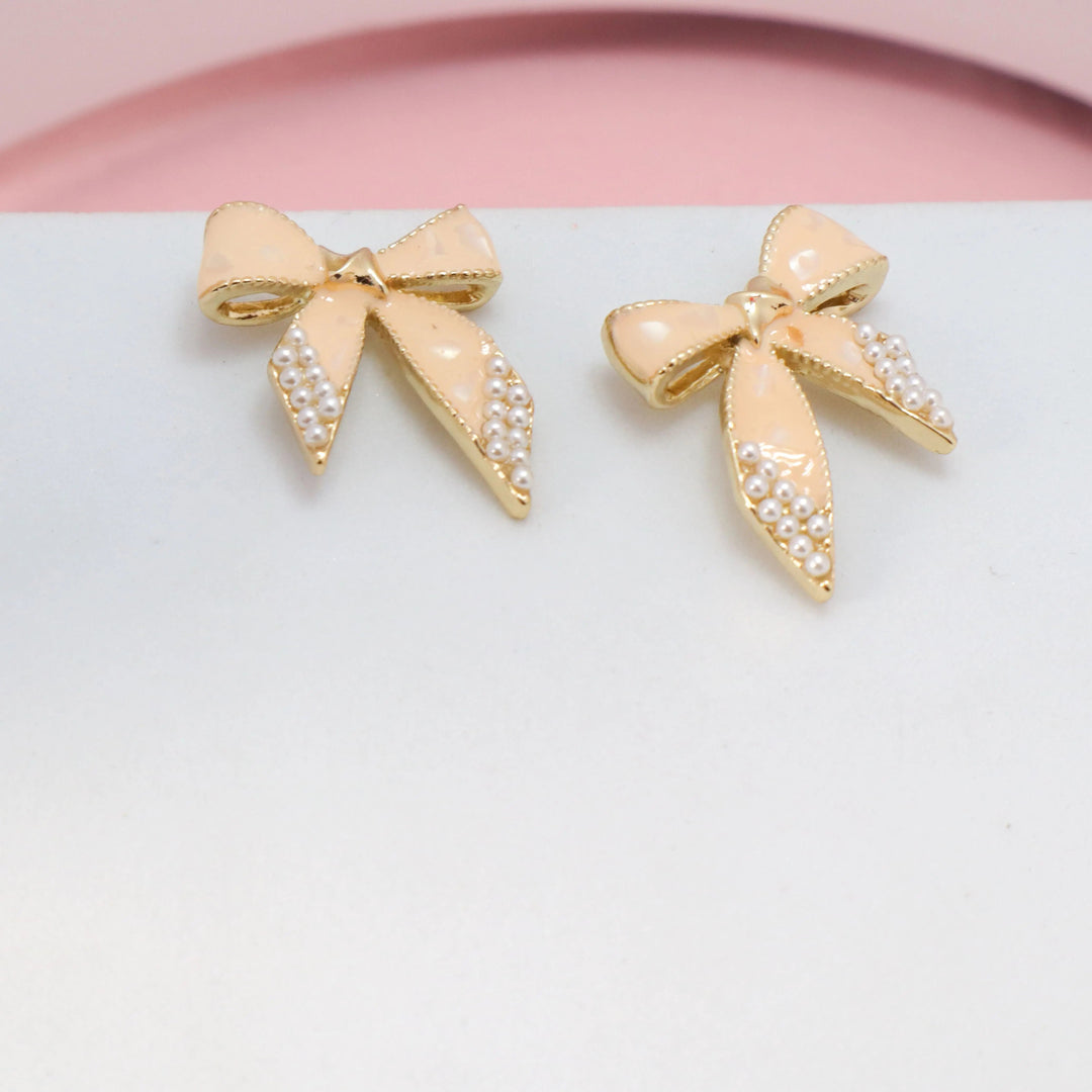 Latte Bow Earrings - Salty Accessories
