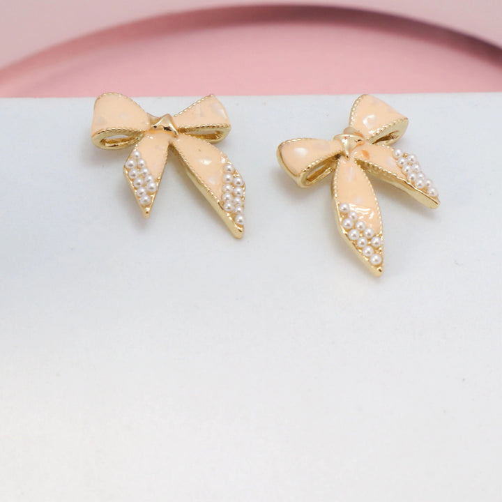 Latte Bow Earrings - Salty Accessories