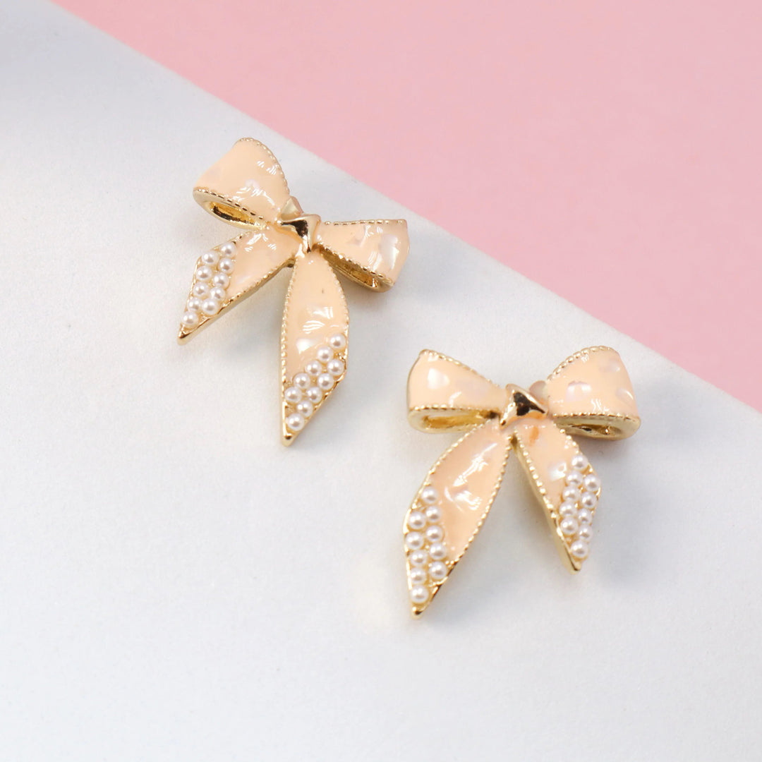 Latte Bow Earrings - Salty Accessories