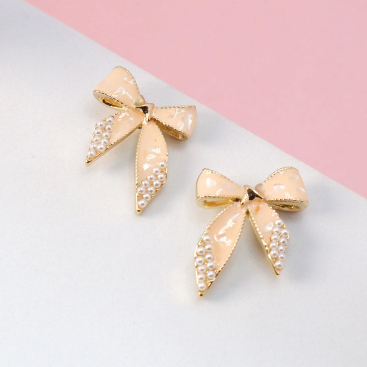 Latte Bow Earrings - Salty Accessories
