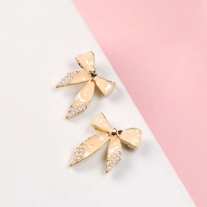 Latte Bow Earrings - Salty Accessories