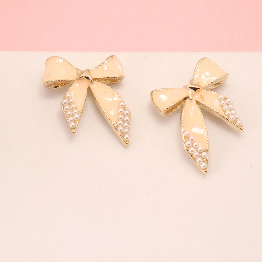 Latte Bow Earrings - Salty Accessories