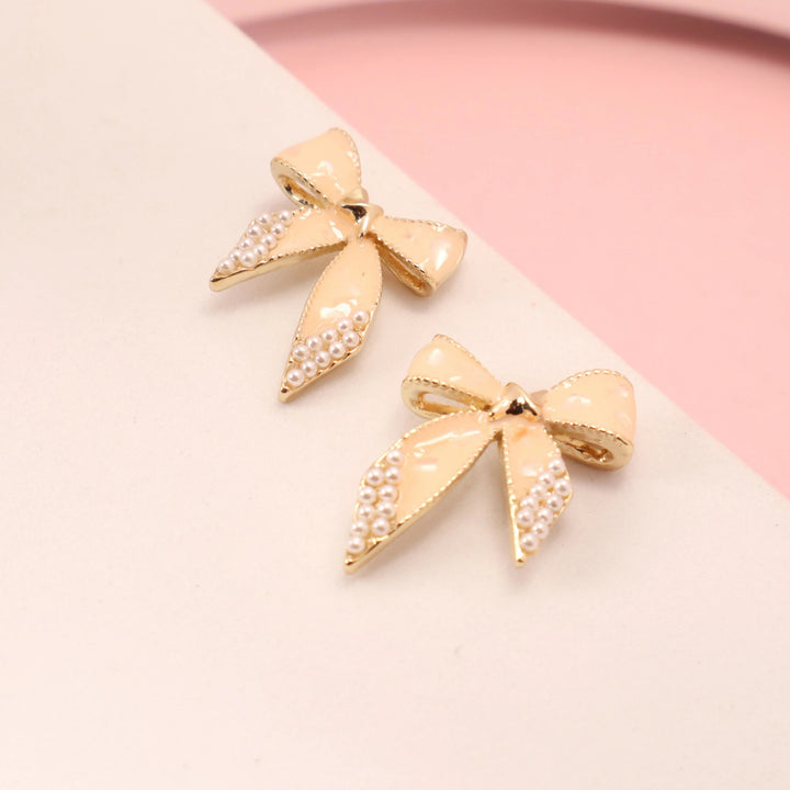 Latte Bow Earrings - Salty Accessories