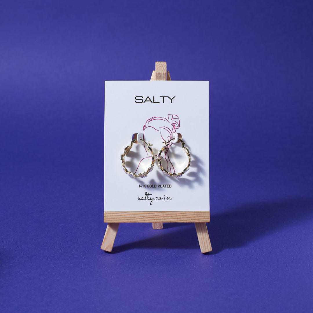 Lavish Diamond Hoop Earrings - Salty Accessories