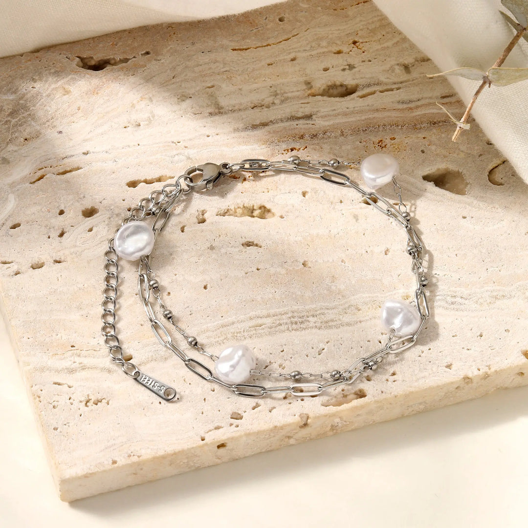 Ivory Glimmer Silver Bracelet - Salty Accessories