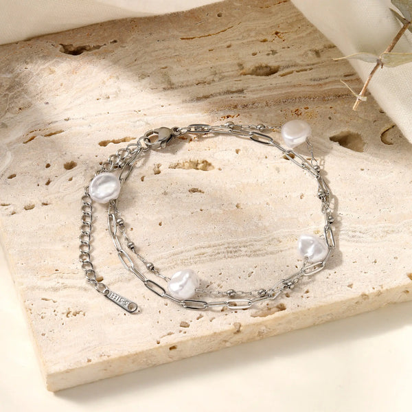 Ivory Glimmer Silver Bracelet