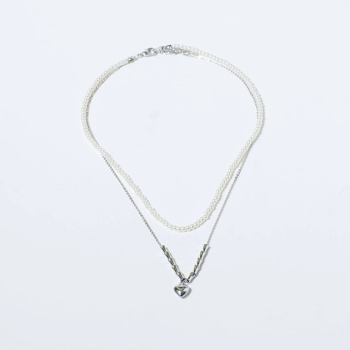 Layered Heart Pearly Mane Chain - Salty Accessories